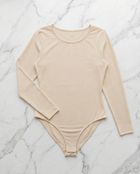 Langärmeliger Body - Puder