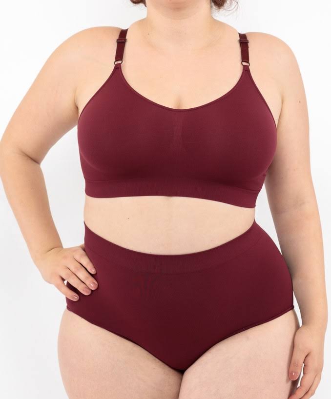 Slip vita alta bordeaux seamless curvy taglie forti 