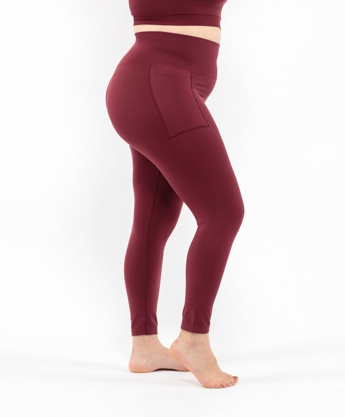 Sportleggings mit Tasche - Bordeaux