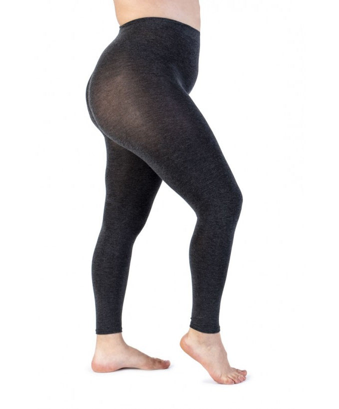 Leggings Supermatte in Cashmere 90 DEN Fumo Curvy per Taglie Forti | Leela Lab