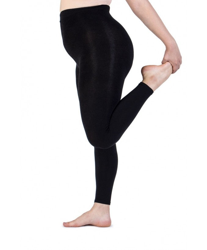 Dettaglio Leggings Supermatte in Cashmere 90 DEN Nero Curvy | Leela Lab