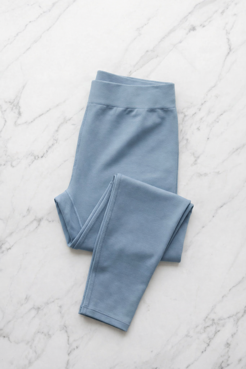 Leggings Blu Desaturato Curvy per Taglie Forti | Leela Lab