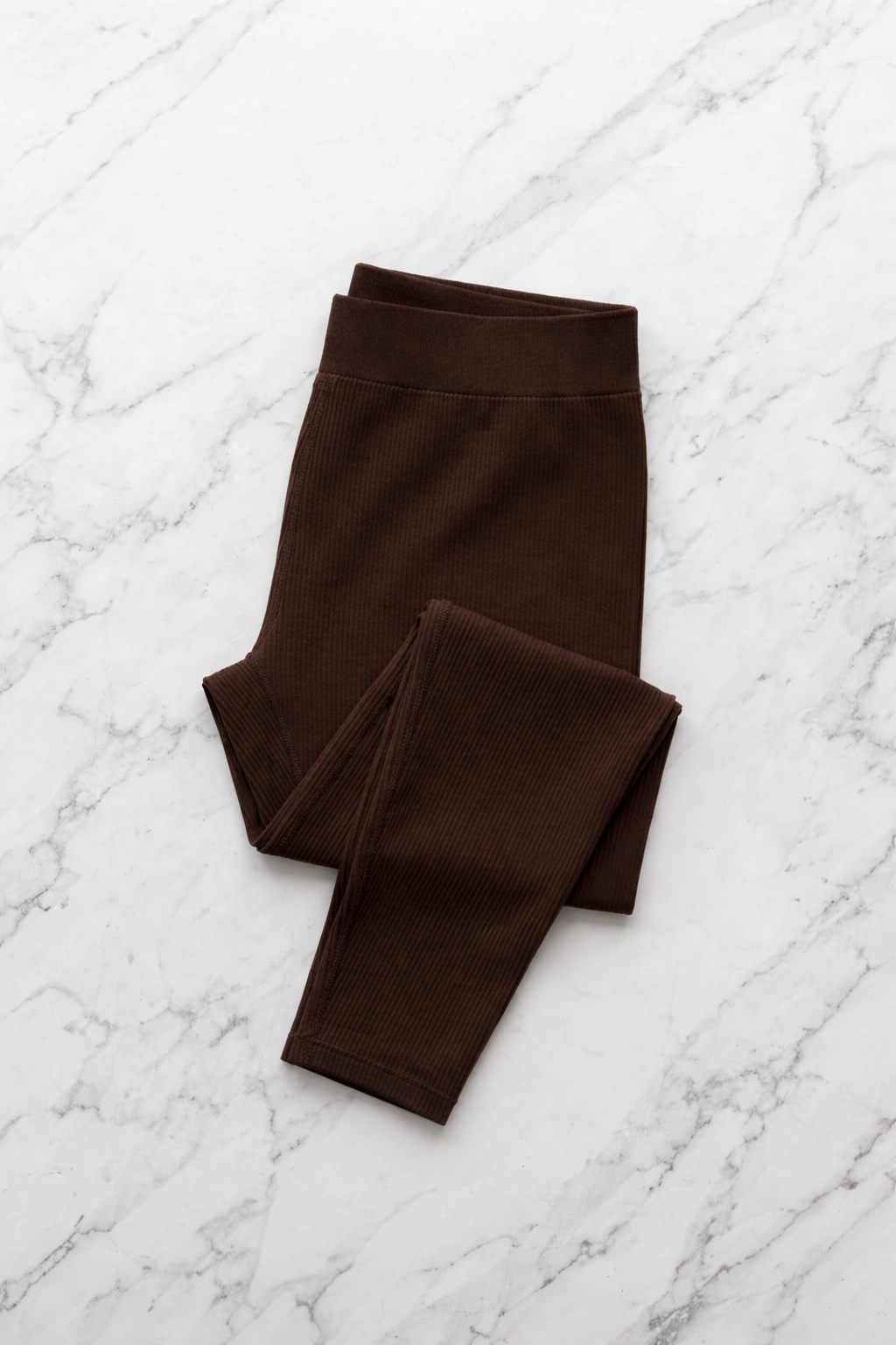 Gerippte Leggings – Kaffee