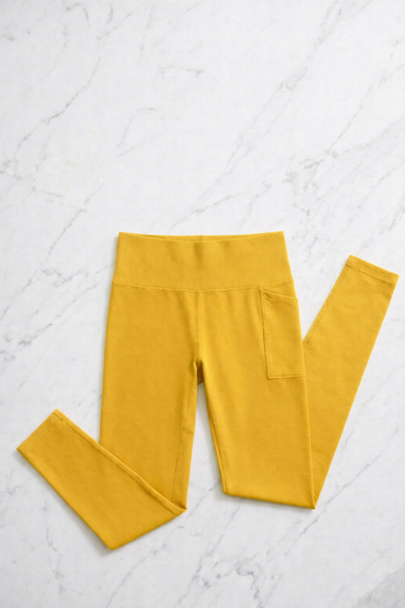 Sportleggings mit Tasche - Ocker