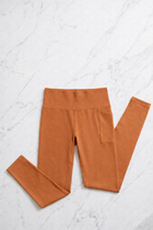 Sportleggings mit Tasche - Kamel