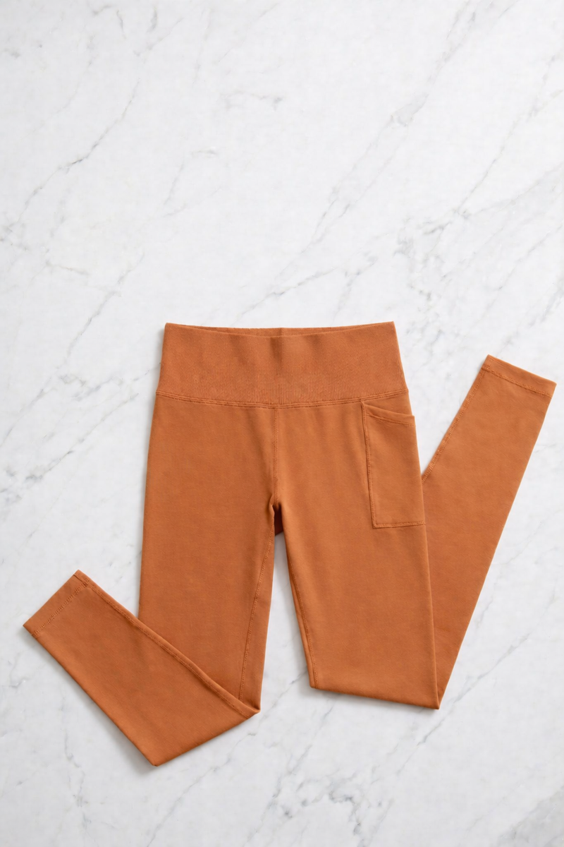 Sportleggings mit Tasche - Kamel