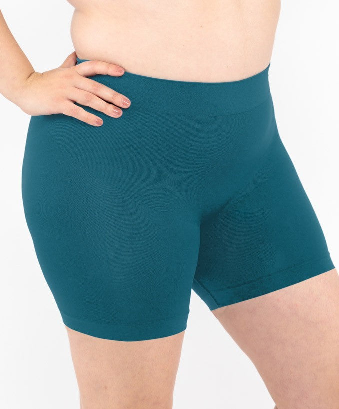 Shorts Vita Alta Verde Petrolio Curvy per Taglie Forti Plus Size | Leela Lab