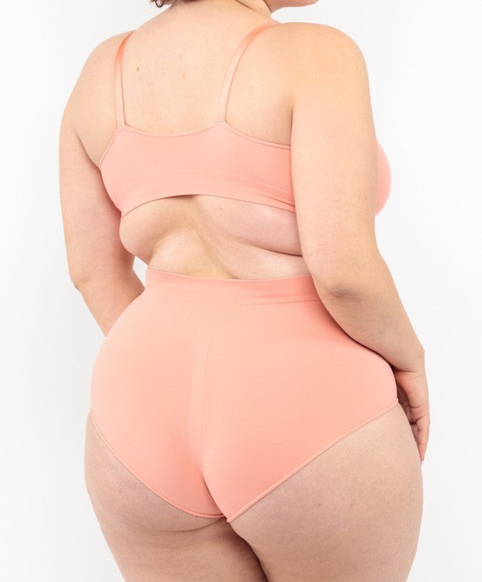 Slip vita alta corallo seamless curvy taglie forti 