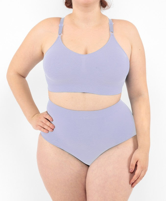 Slip vita alta lilla seamless curvy taglie forti 