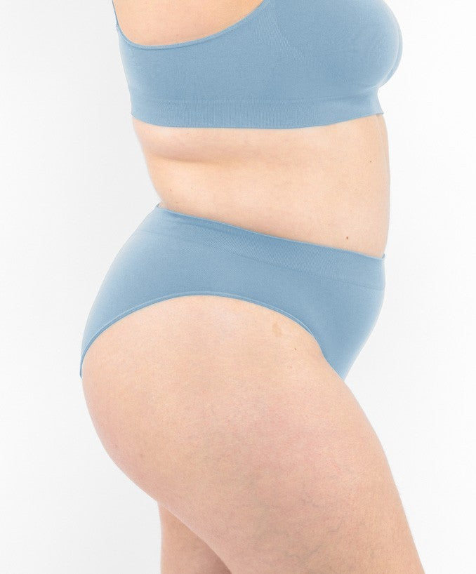 Slip vita bassa blu desaturato seamless taglie forti