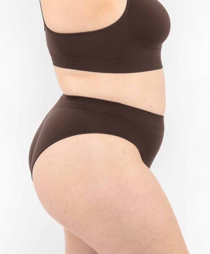 Slip vita bassa marrone seamless taglie forti