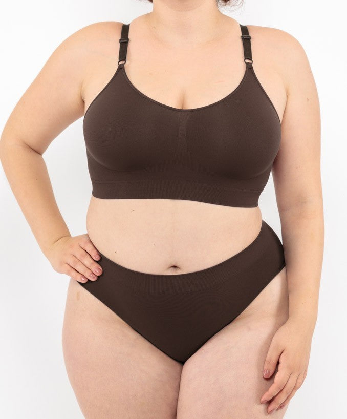 Slip vita bassa marrone seamless taglie forti