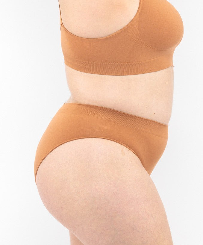 Slip vita bassa cammello seamless taglie forti