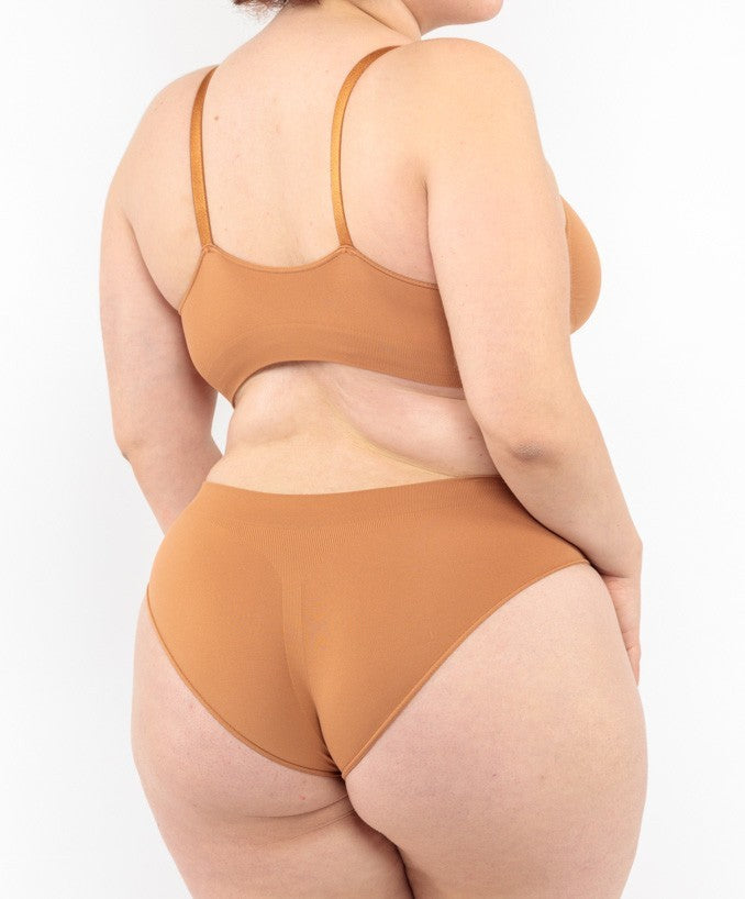 Slip vita bassa cammello seamless taglie forti