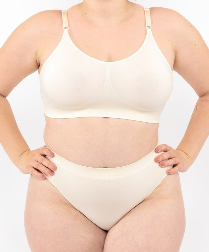 Slip vita bassa cipria curvy seamless taglie forti