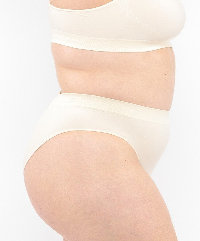 Slip vita bassa cipria curvy seamless taglie forti