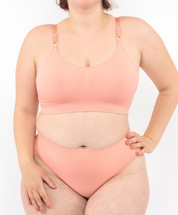 Slip vita bassa corallo seamless taglie forti