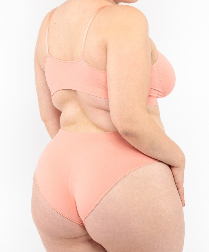 Slip vita bassa corallo seamless taglie forti