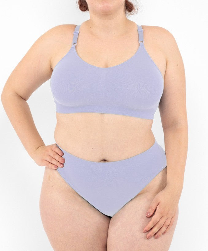 Slip Vita Bassa Lilla Curvy per Taglie Forti Plus Size Davanti | Leela Lab