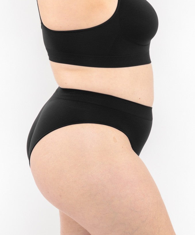 Slip vita bassa nero curvy seamless taglie forti
