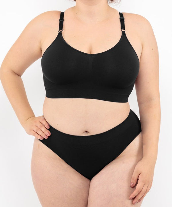 Niedriger unsichtbarer Slip – Schwarz