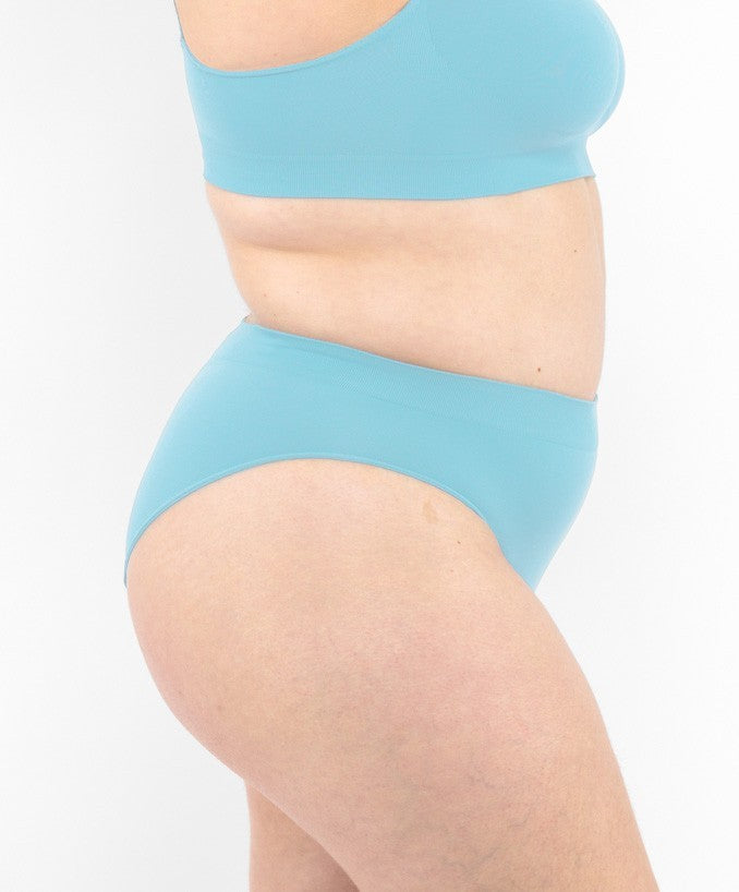 Slip vita bassa verde acqua seamless taglie forti