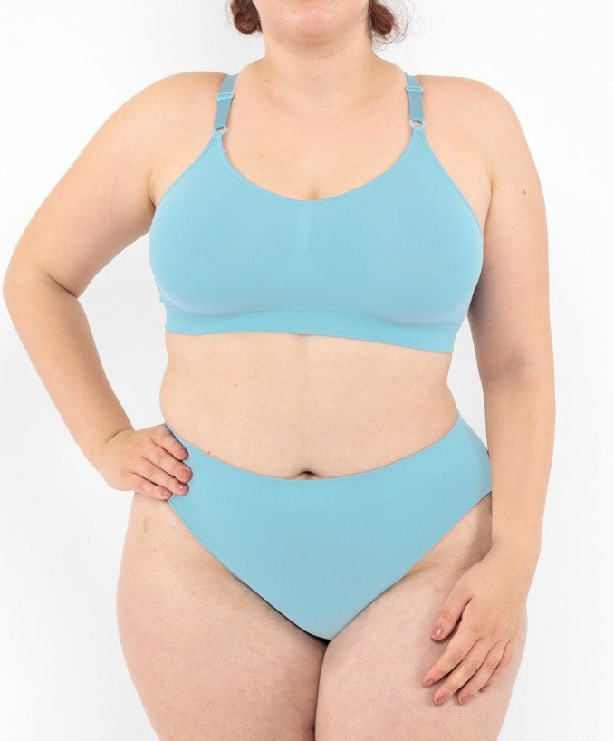 Slip vita bassa verde acqua seamless taglie forti