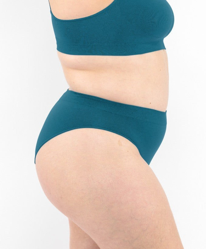 Slip vita bassa verde petrolio seamless taglie forti