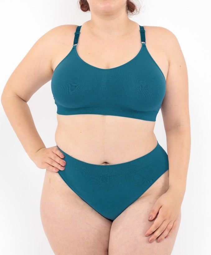 Slip vita bassa verde petrolio seamless taglie forti