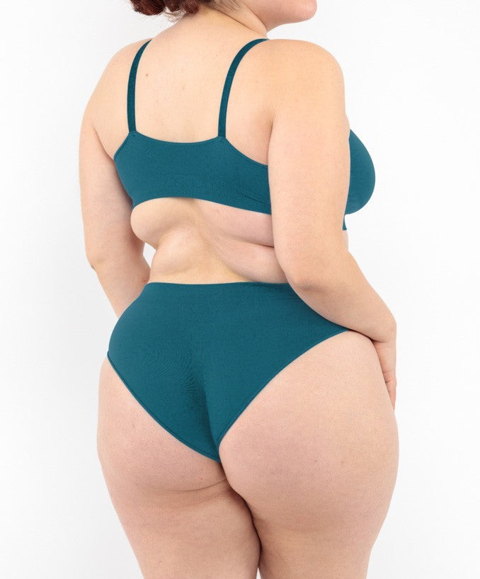 Slip vita bassa verde petrolio seamless taglie forti