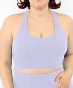 Sport Bralette Lilla Seamless Curvy - Vista frontale Taglie Forti | Leela Lab
