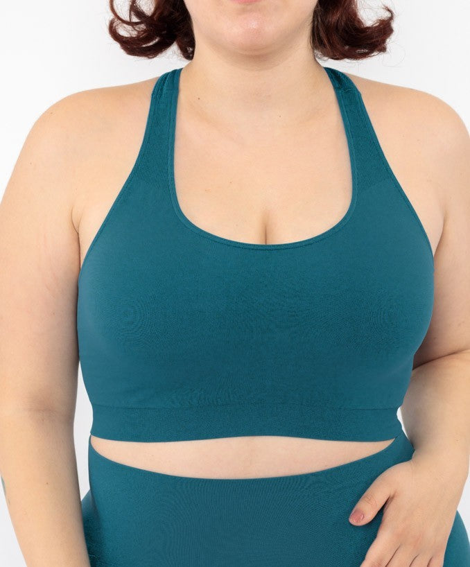Sport Bralette Verde Petrolio Curvy per Taglie Forti Plus Size | Leela Lab