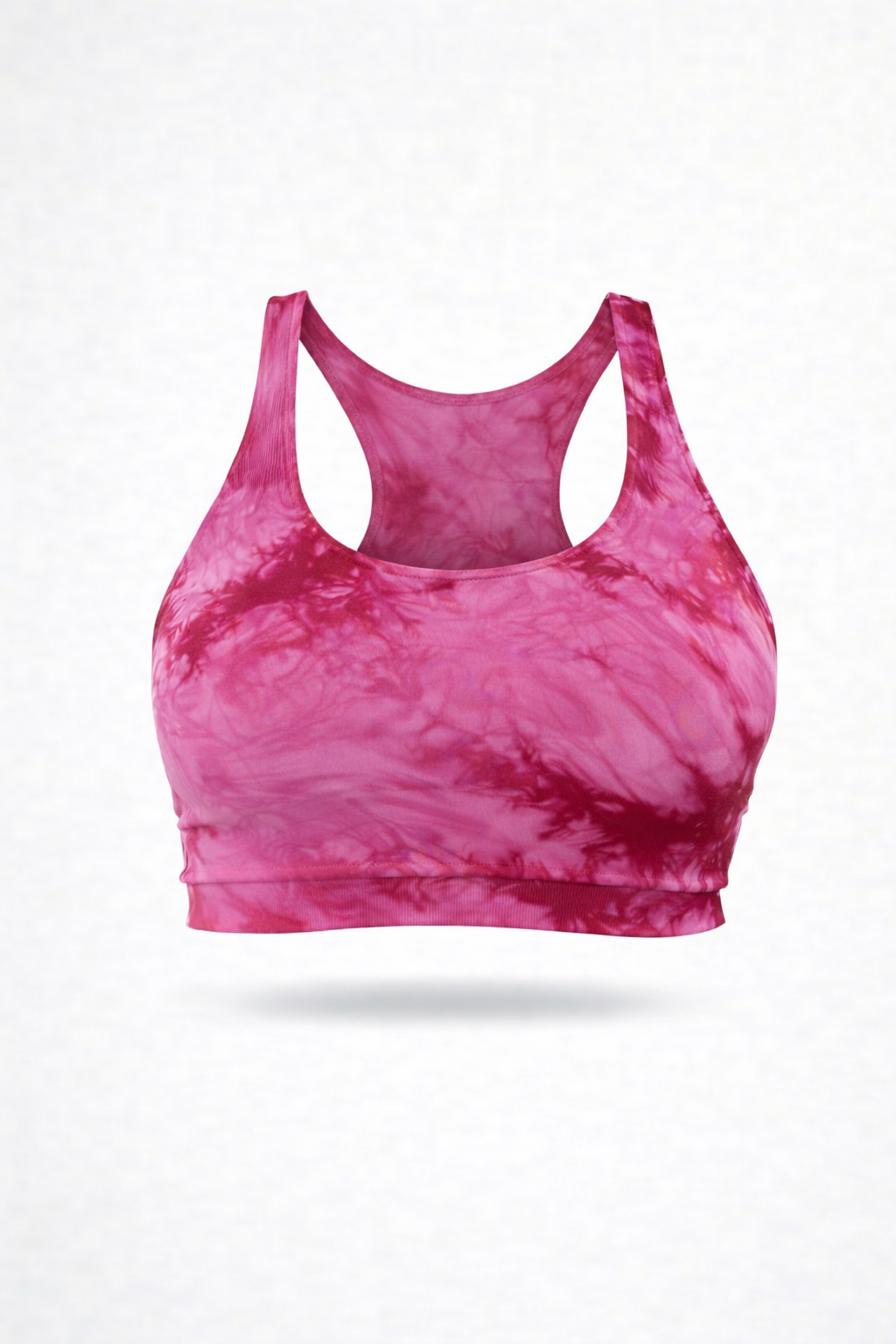 Sport-Bralette – Kirschrot-Tie-Dye